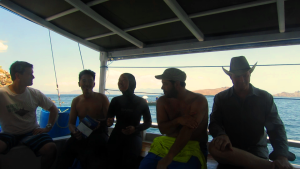 Muti and Haries give a Manta Briefing for tourists 